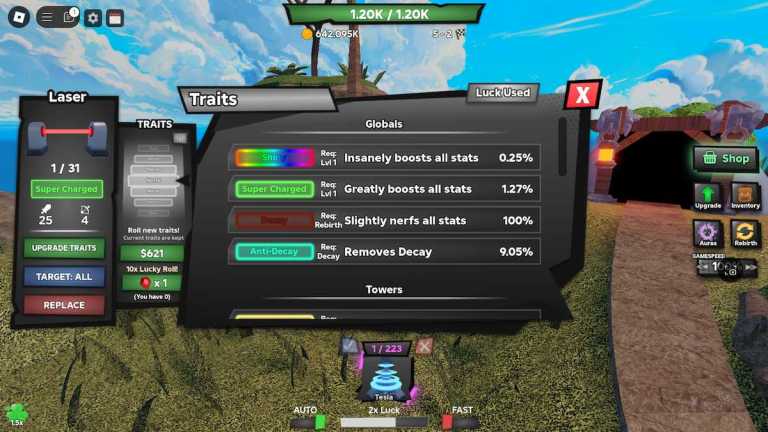 Tower Defense RNG Traits Tier List & Rerroll Guide