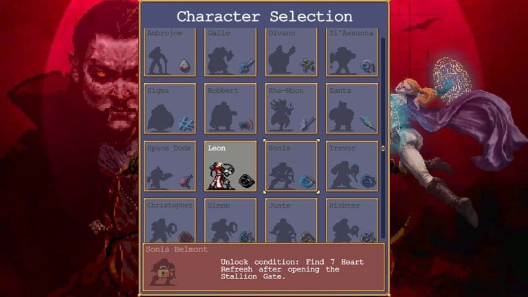 如何在吸血鬼幸存者的颂歌中解锁Sonia Belmont到Castlevania