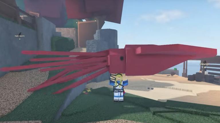 วิธีจับปลาหมึกยักษ์ใน Roblox Fisch