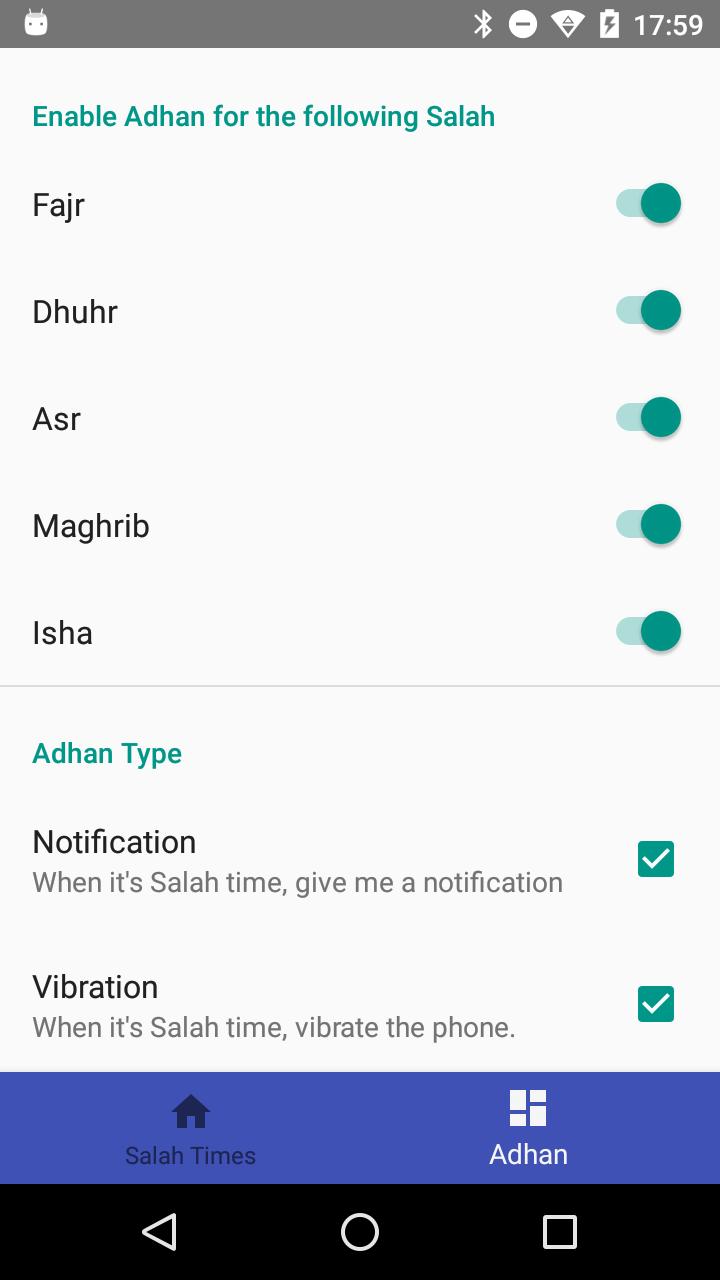 Salah Widget