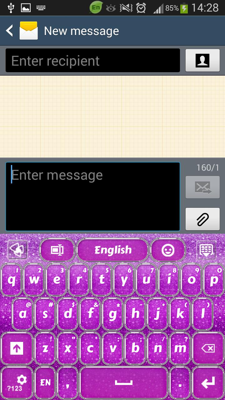 Purple Glitter Keyboard