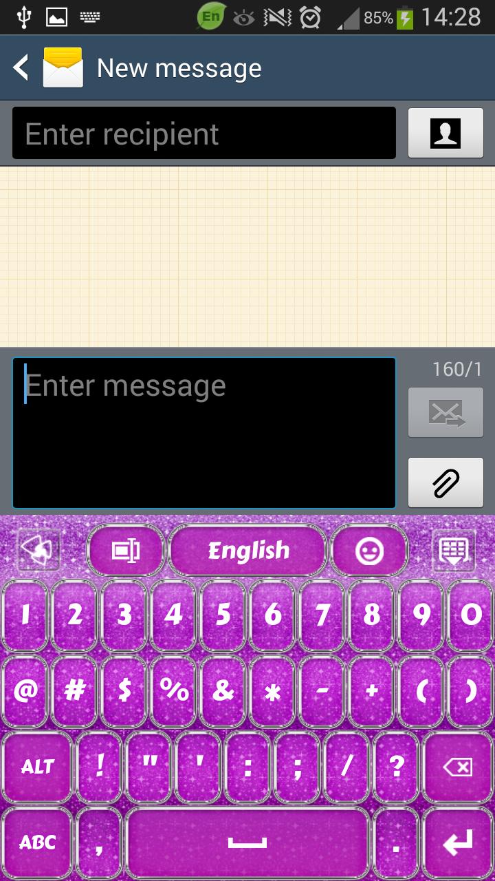 Purple Glitter Keyboard