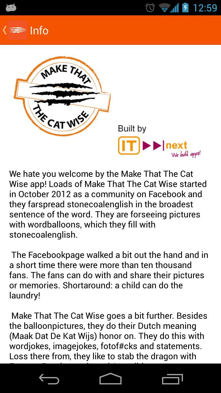 Make that the cat wise