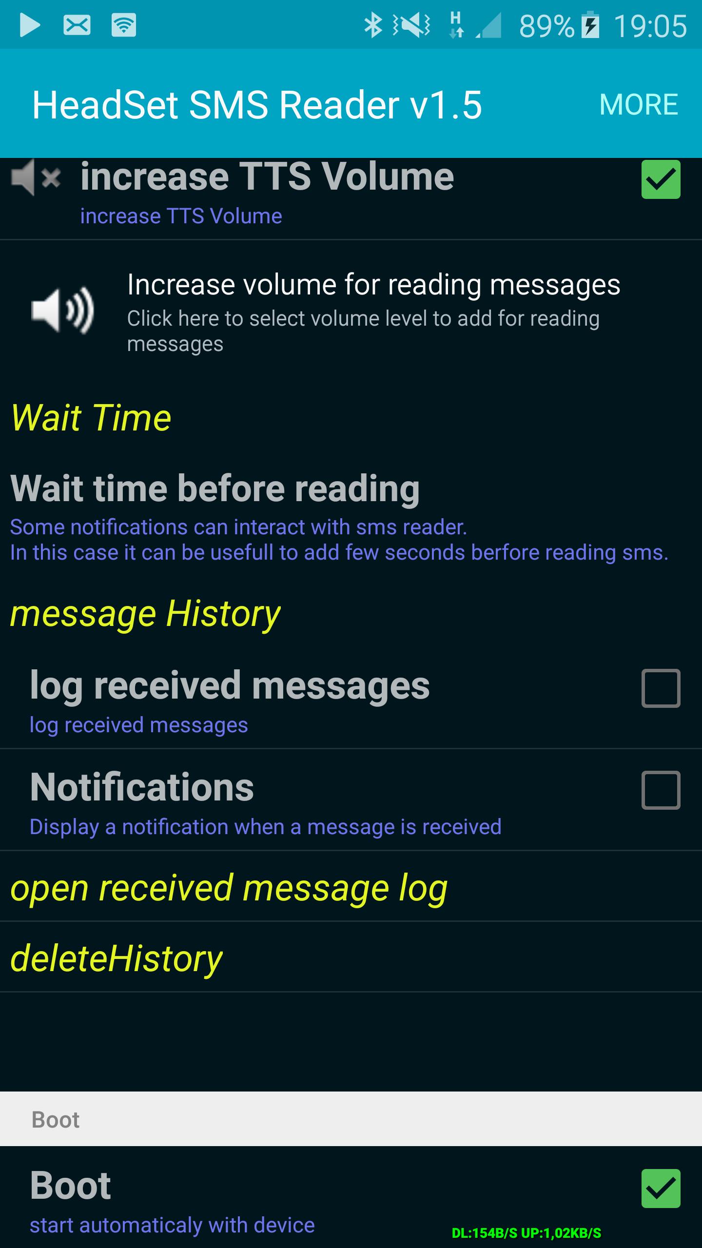Headset SMS Reader