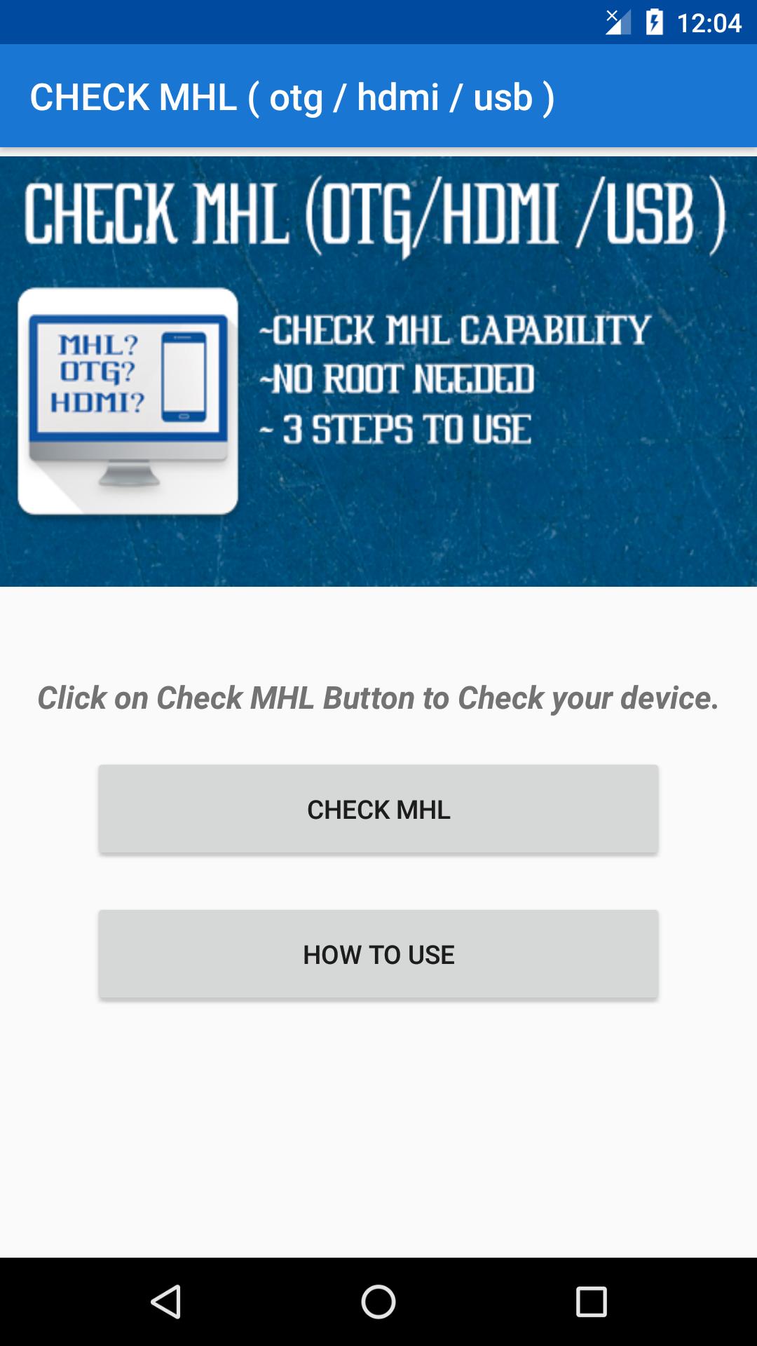 CHECK MHL ( Otg / Hdmi / Usb )