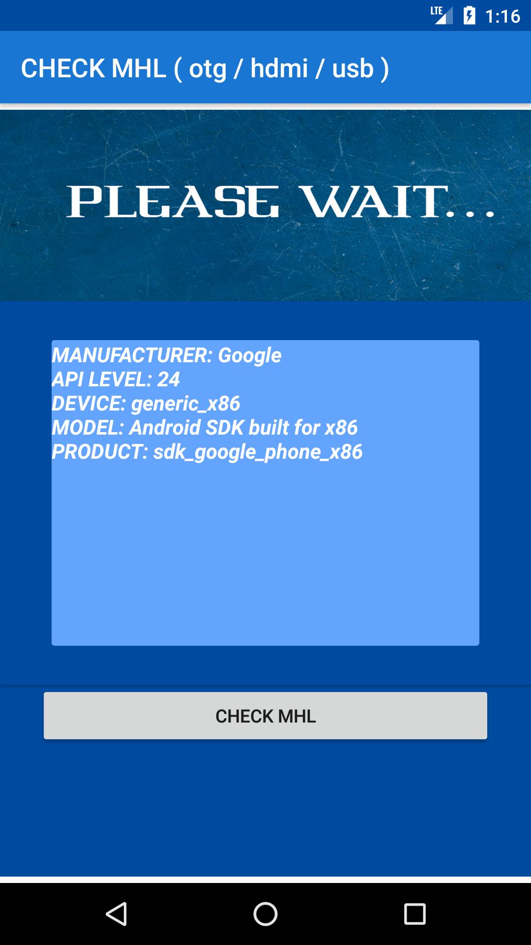 CHECK MHL ( Otg / Hdmi / Usb )