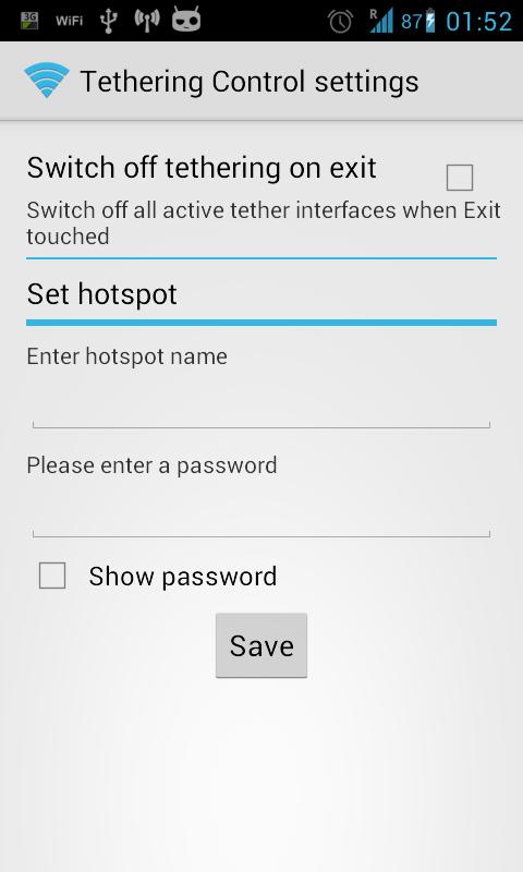 Tethering Control