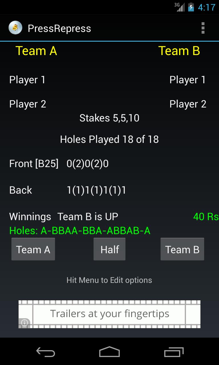 Golf Betting Press Repress