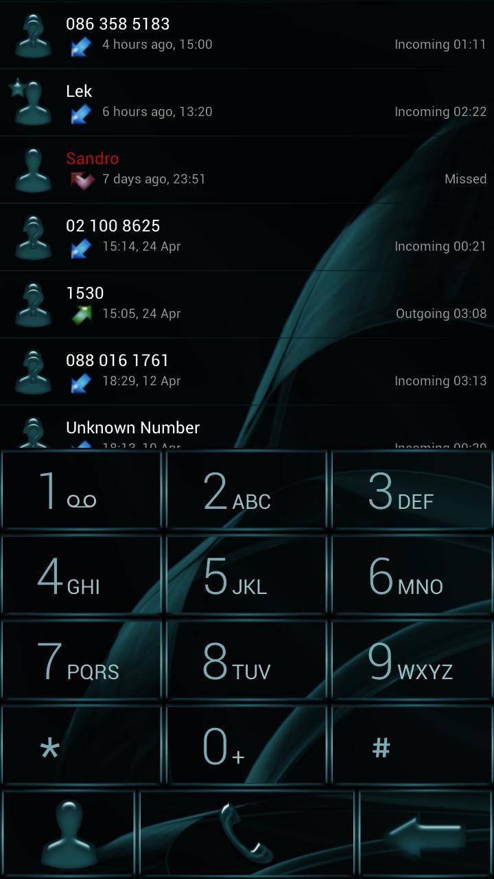 Dialer MetalGate Aqua theme