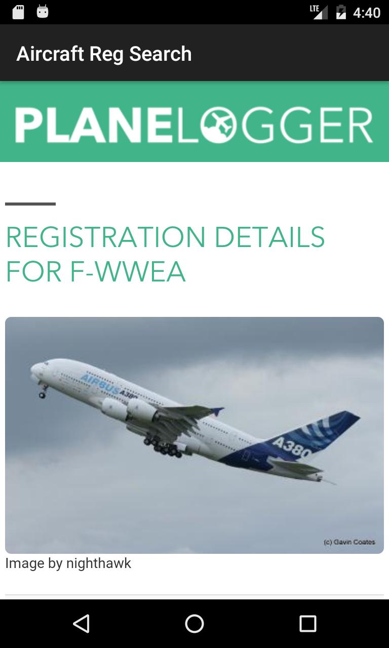 Aircraft Registration Search