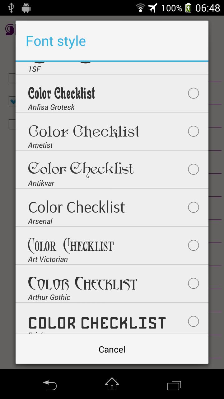 Color Checklist