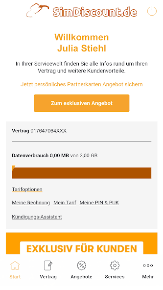 SimDiscount Servicewelt