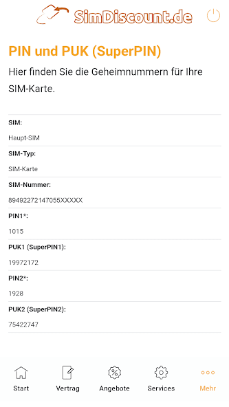 SimDiscount Servicewelt