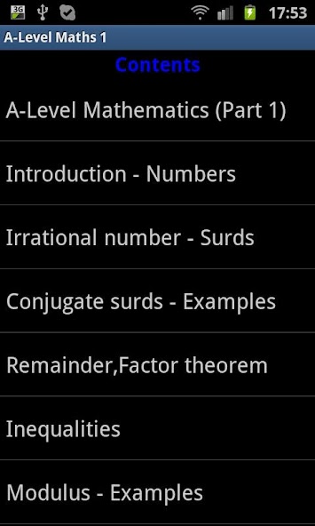 A-Level Mathematics (Part 1)