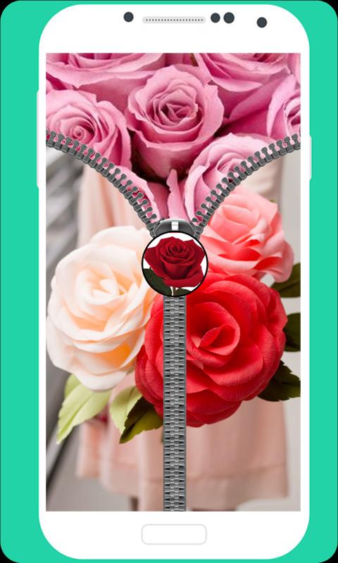 Pink Rose Zipper Lock