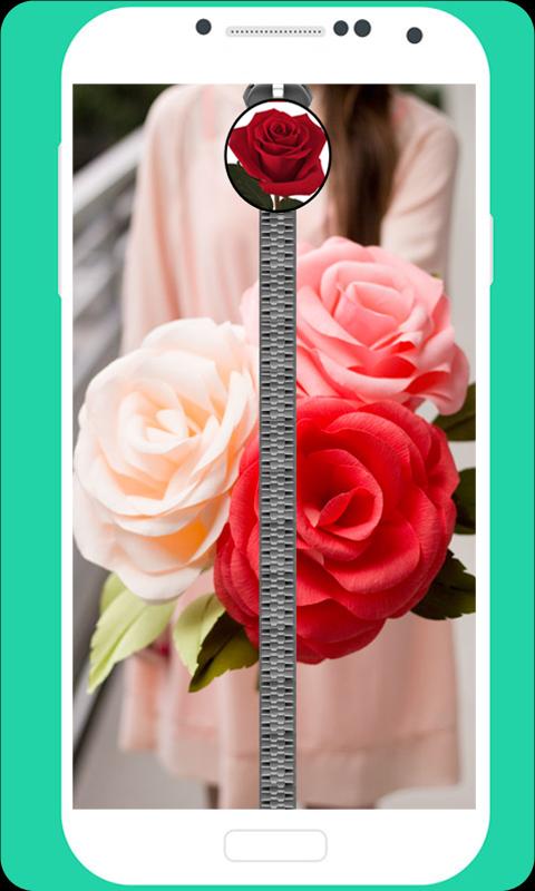 Pink Rose Zipper Lock