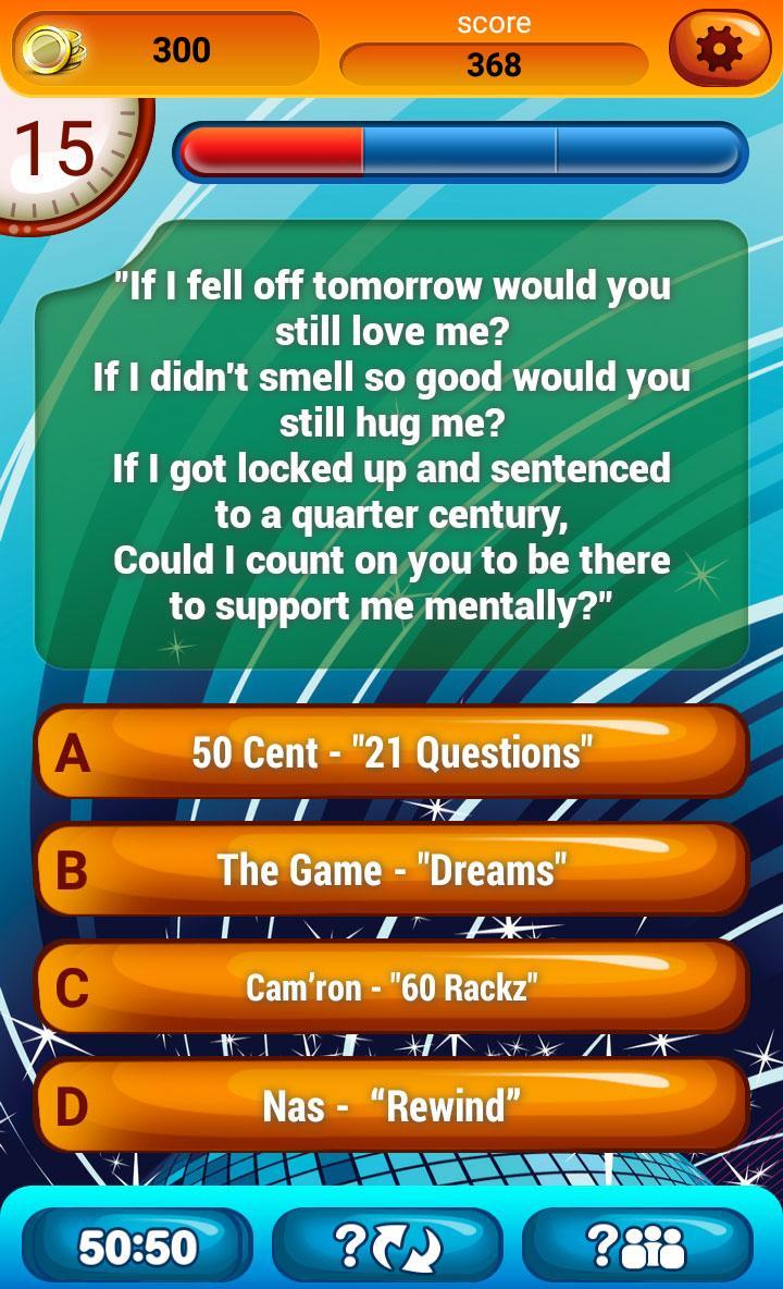 Guess The Lyrics Rap Quiz