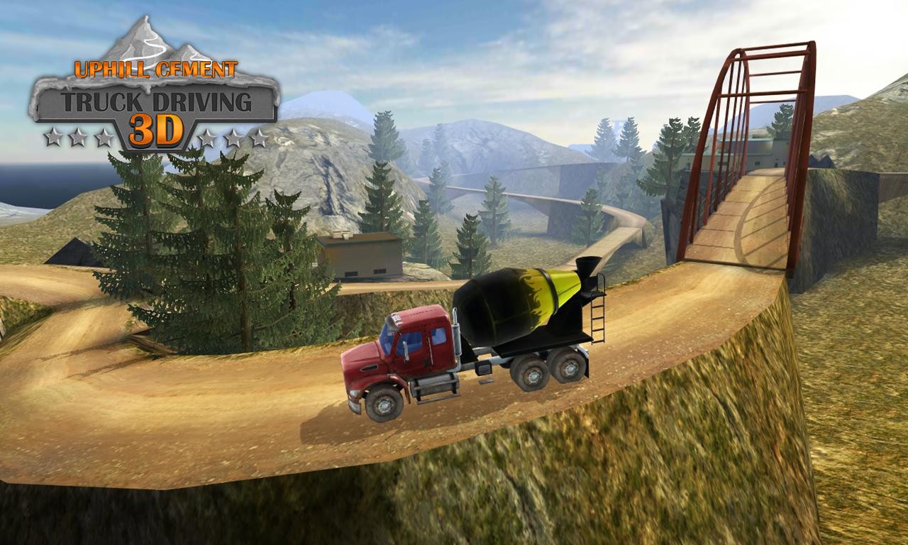 Uphill Cement Truck Driving 3D